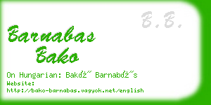 barnabas bako business card